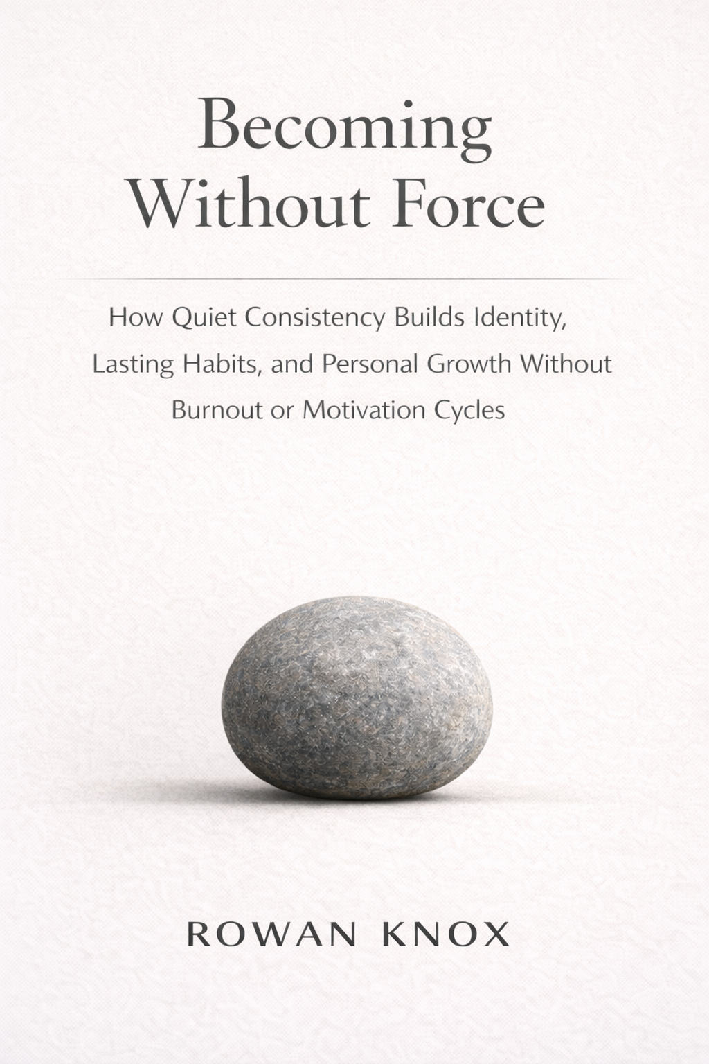 Book cover for Becoming Without Force by Rowan Knox, published by FMRA Publishing