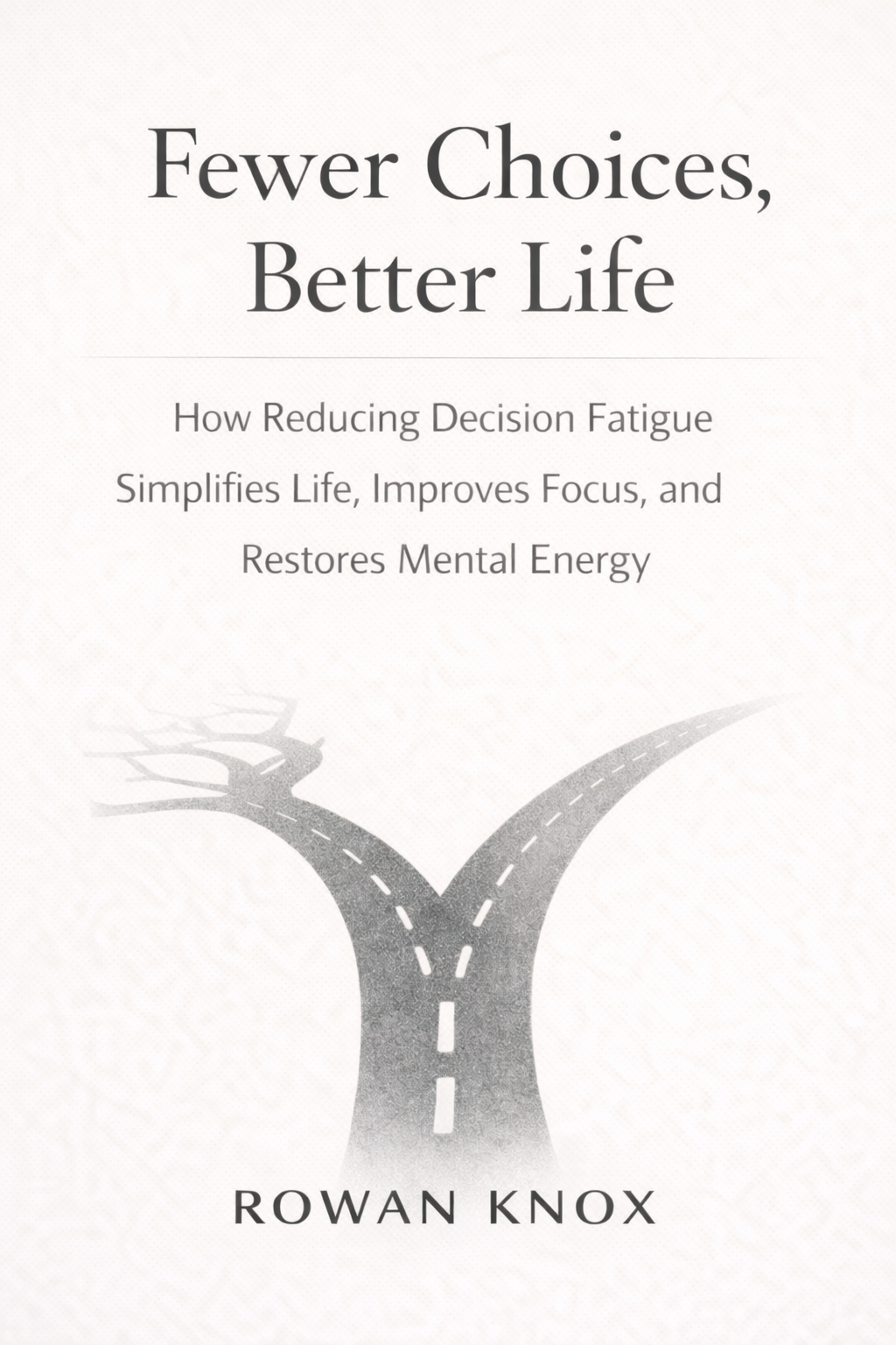 Book cover for Fewer Choices, Better Life by Rowan Knox, published by FMRA Publishing