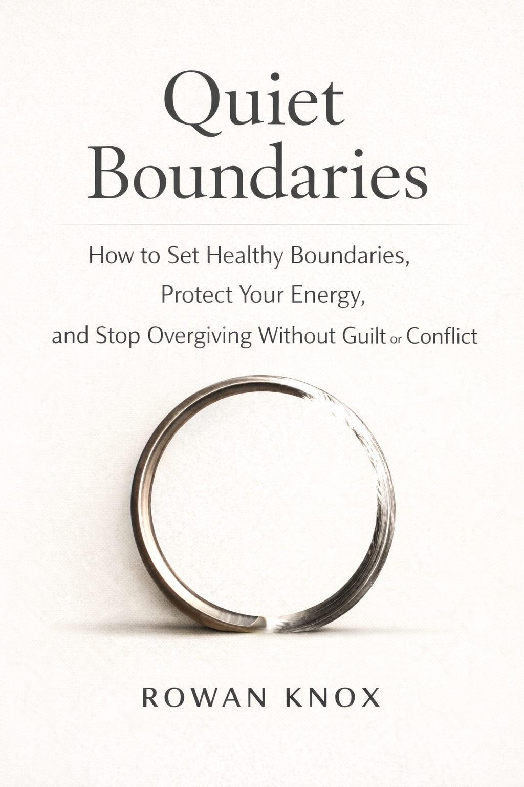 Book cover for Quiet Boundaries by Rowan Knox, published by FMRA Publishing