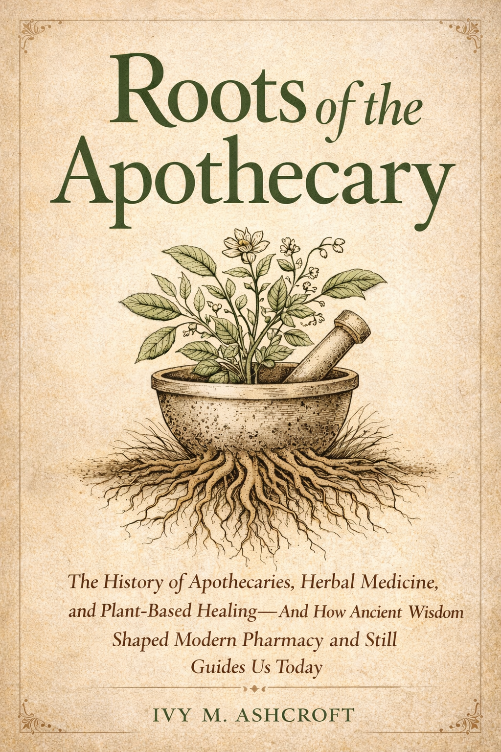 Book cover for Roots of the Apothecary by Ivy M. Ashcroft, published by FMRA Publishing