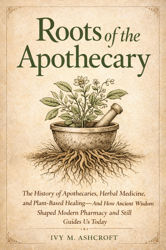 Book cover for Roots of the Apothecary by Ivy M. Ashcroft, published by FMRA Publishing