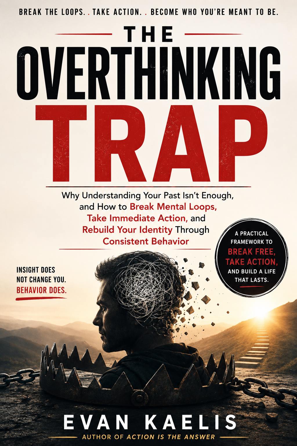 Book cover for The Overthinking Trap by Evan Kaelis, published by FMRA Publishing